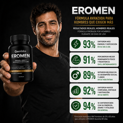 EROMEN |Testosterona natural y soporte para el rendimiento masculino